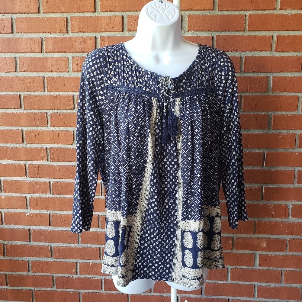 Lucky Brand Boho Pattern Blouse